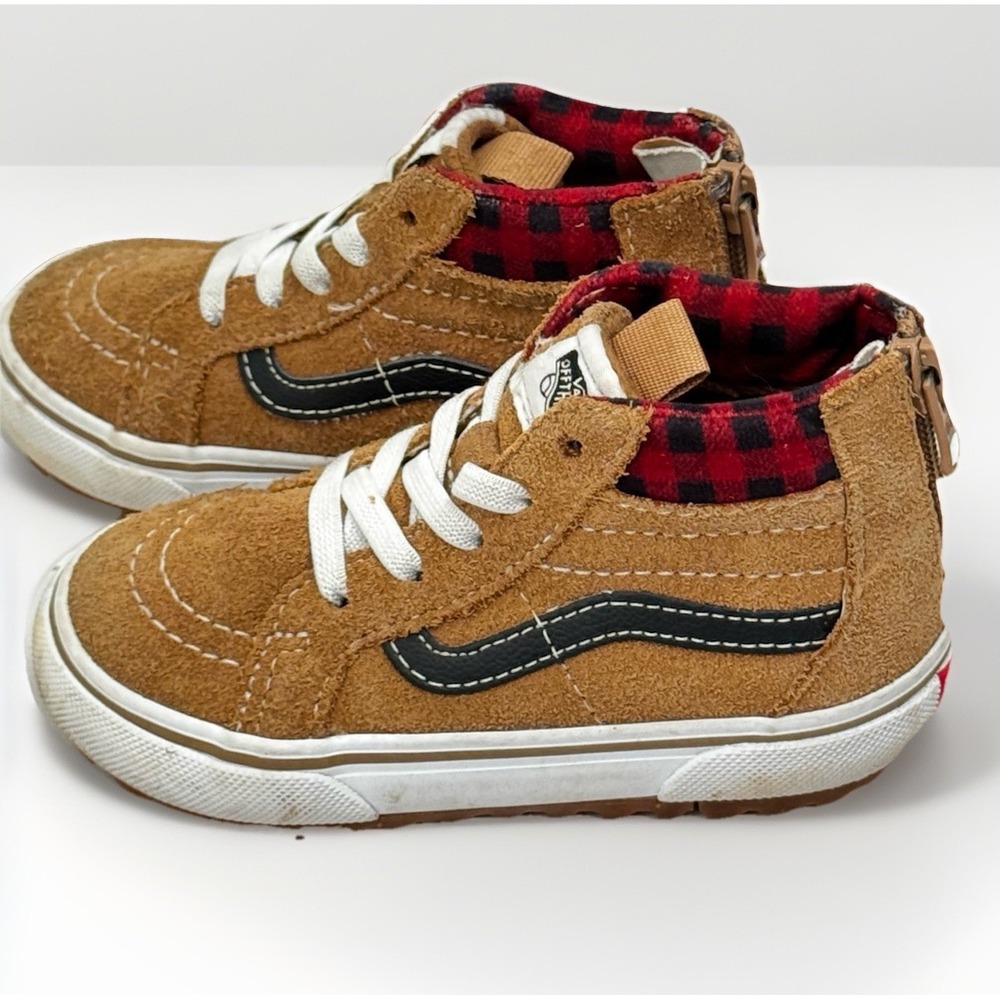 Vans Sk8 Hi MTE Kids Size 8 Brown Suede Cold Weather Primaloft Lined Skate Shoes